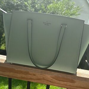 Kate Spade Light Blue Structured Tote Bag